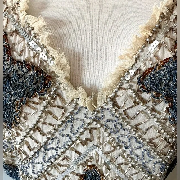 Birger et Mikkelson Night Heavily Beaded Shell sz 42 - Picture 4 of 9